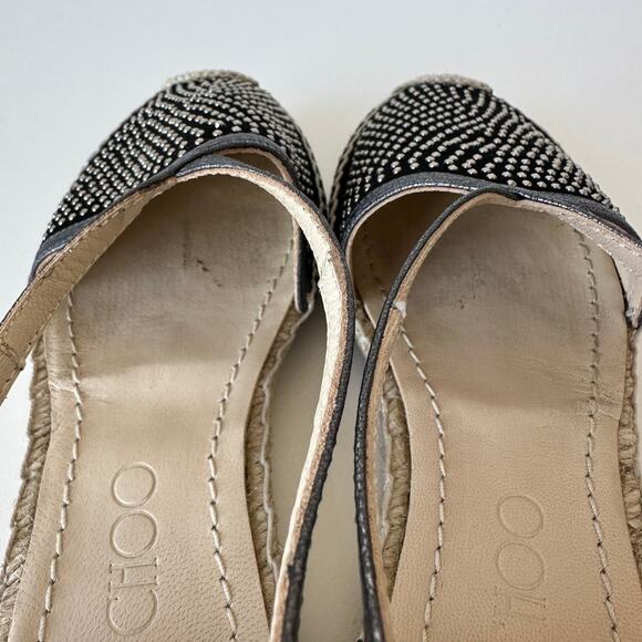 Jimmy Choo Donna Studded Espadrille Flat Black Size 36.5 / US 6.5 B - Picture 11 of 16